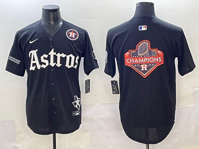 Men Houston Astros blank black MLB Nike 2025 jersey style  23